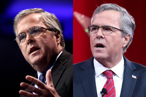 Jeb Bush in 2013 and 2015