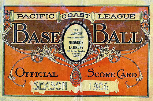 Pacific Coast League Scorecard 1906