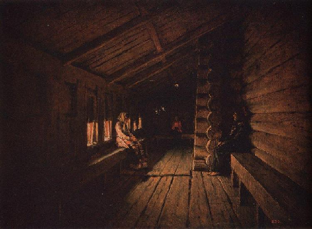 Before the Confession at the Entrance to a Village Church