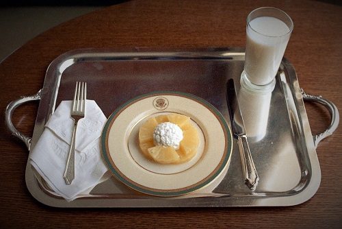 Nixon's Lunch Plate of Cottage Cheese and Pineapple