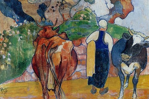 Peasant Woman and Cows in a Landscape