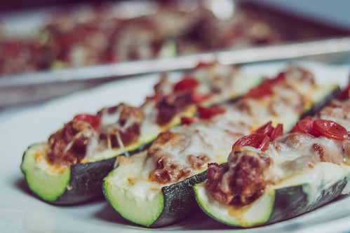 Low Carb Zucchini Pizza Boats