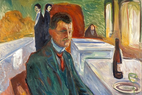 Self-Portrait with a Bottle of Wine