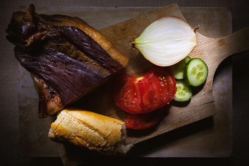 Prosciutto, Bread, and Vegetables