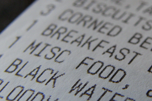 Misc Food Receipt