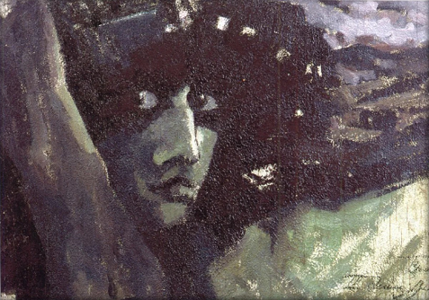 Head of Demon with Mountains