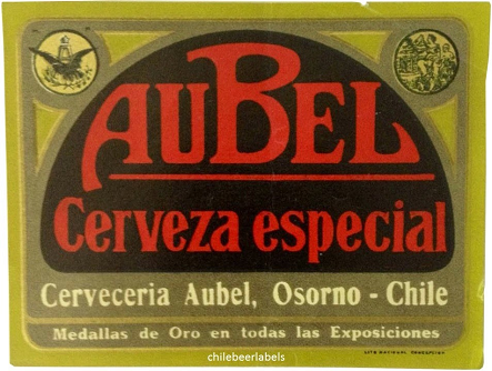 Aubel Cerveza Especial (Chilean beer label)