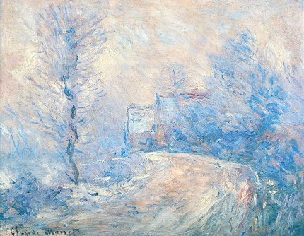 The Entrance to Giverny Under Snow