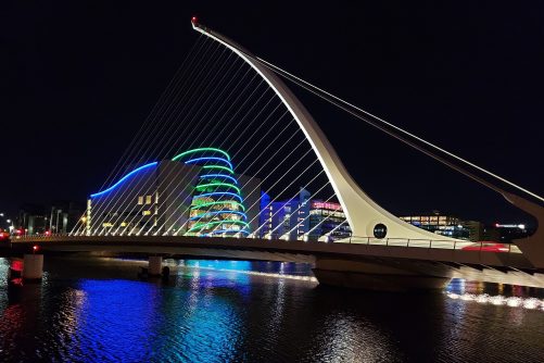 Samuel Beckett Bridge and the Convention Centre Dublin