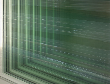 Eight Windows Stretch-Wrapped in Plastic