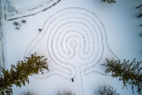 A Snow-Trodden Labyrinth in Kärdla Vabriku