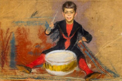 Boy with Drum, painting by Rodolfo Amoedo