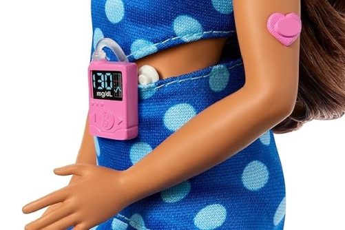 Barbie with T1D, CGM, and an Insulin Pump, publicity photos by Mattel