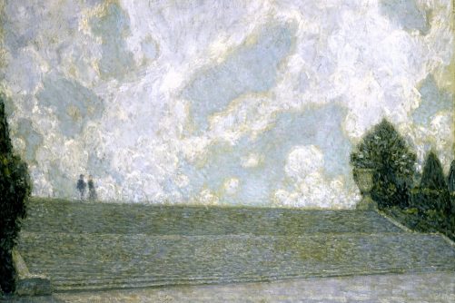 Steps of the Palace at Versailles, painting by Henri Eugène Le Sidaner