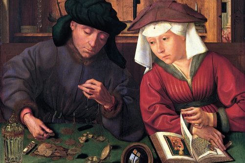 The Moneylender and His Wife, painting by Quentin Matsys