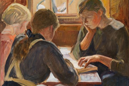 Children Reading, painting by Pekka Halonen