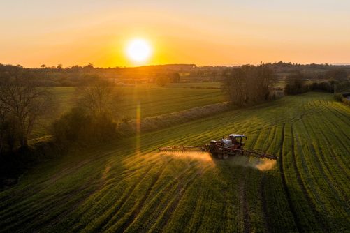 Crop Spraying at Sunset, photograph by TCExplorer, licensed under CC BY-SA 2.0