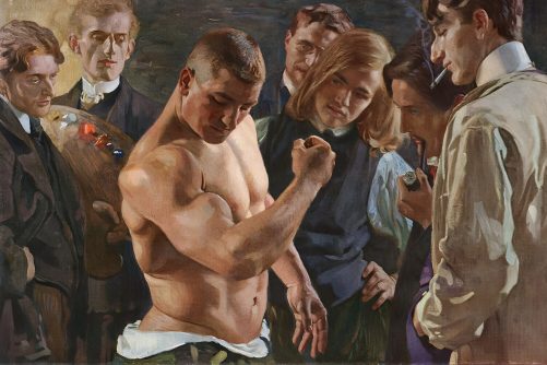 The Athlete’s Muscular Flexion, painting by Osmar Schindler